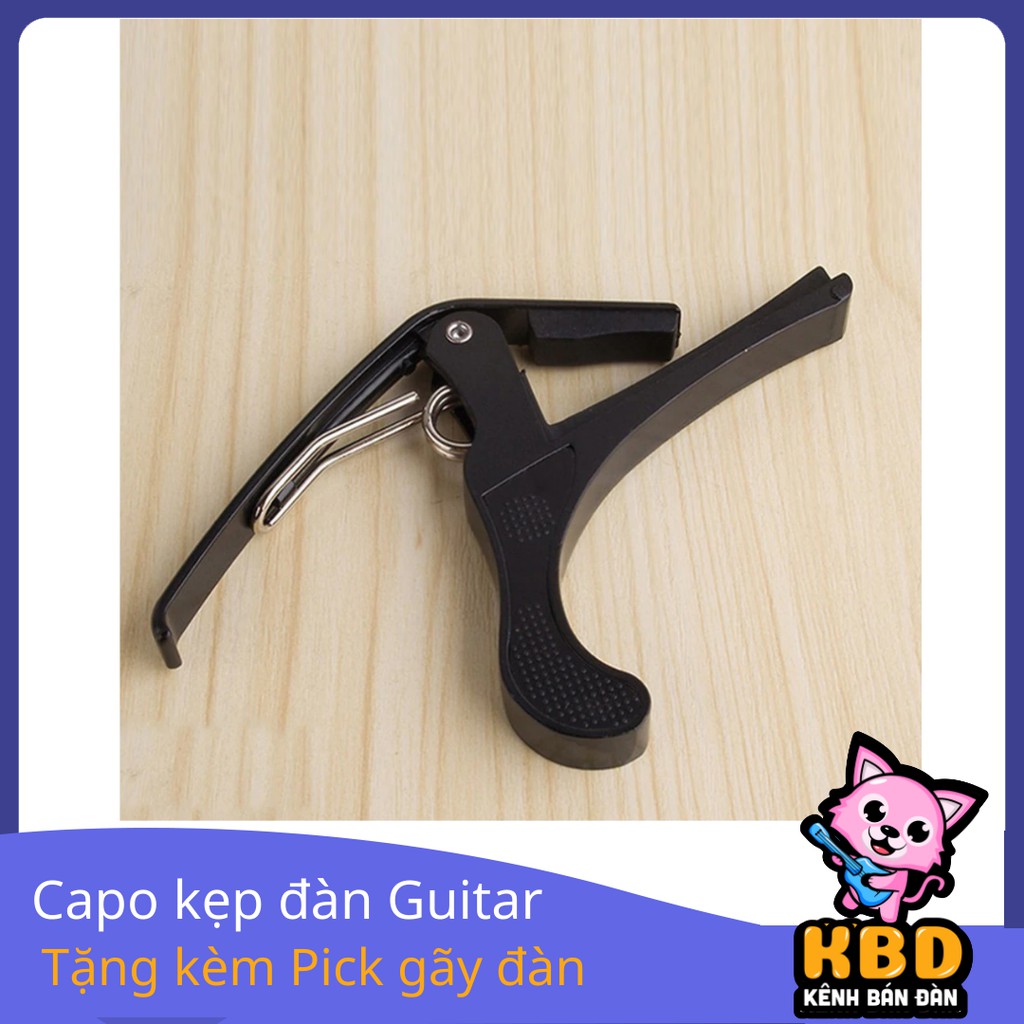 Capo kẹp đàn guitar Sắt, đàn Guitar Acoustic TẶNG KÈM pick gảy - Capo đàn guitar ukulele giá rẻ