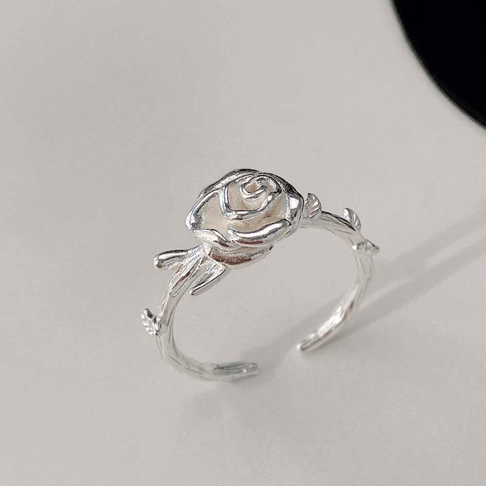 Nhẫn Đồng Dạng Mở Họa Tiết Hoa Hồng Phong Cách Vintage Cho Nữ