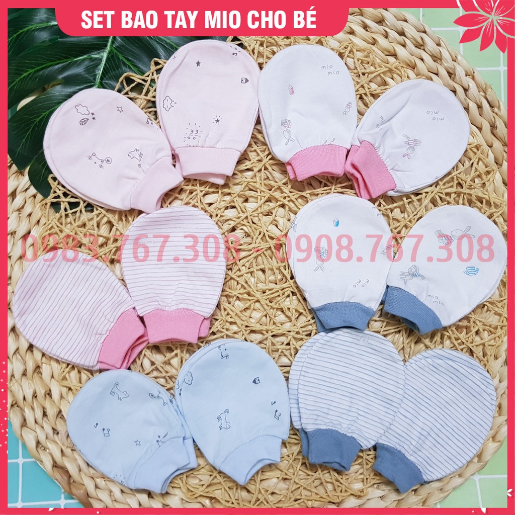 SET 2 Đôi Bao Tay MioMio Cotton Cho Bé Sơ Sinh - Mio Việt Nam