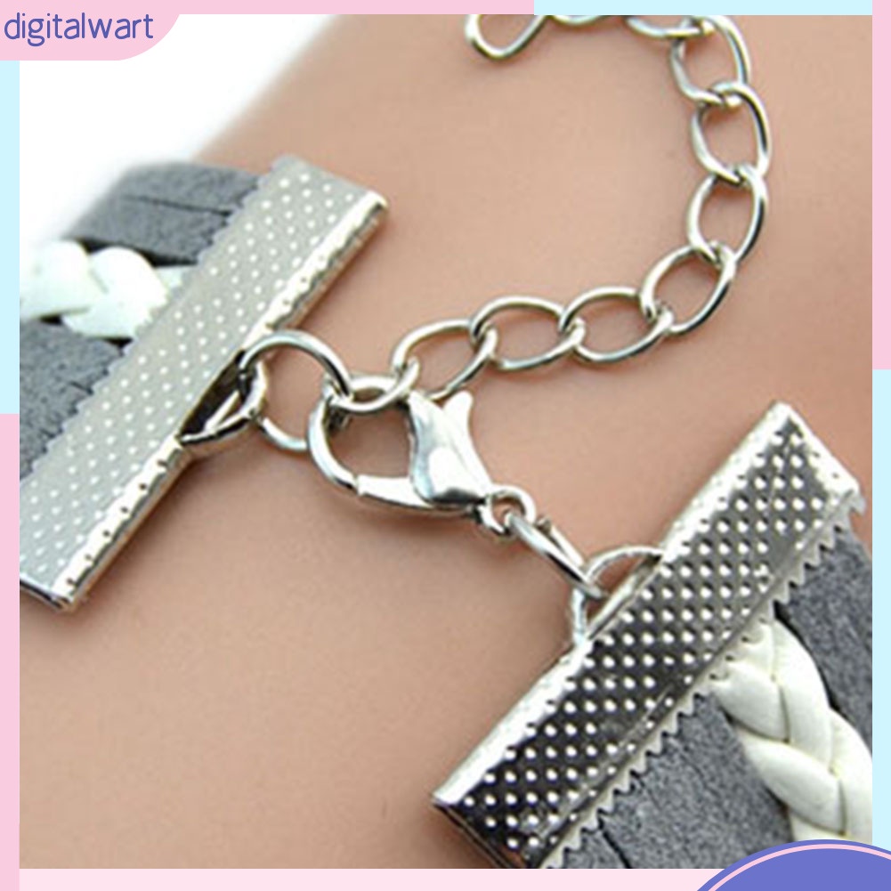 Vòng tay dây da nhiều lớp phối họa tiết cá tính cho nữ