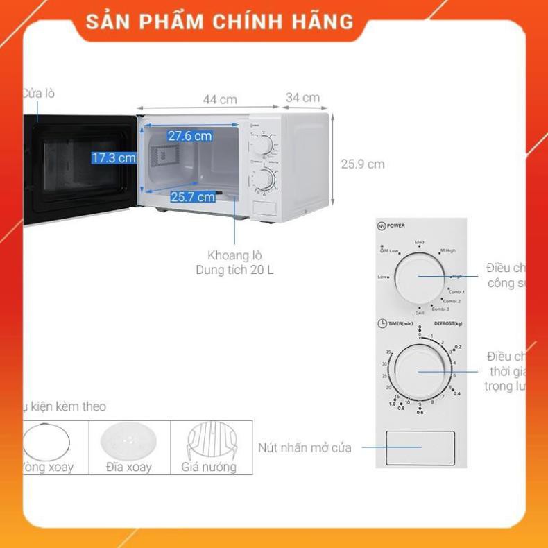 [FreeShip] LÒ VI SÓNG MIDEA MO-MG2019C 20 lít CHÍNH HÃNG - BMART BM