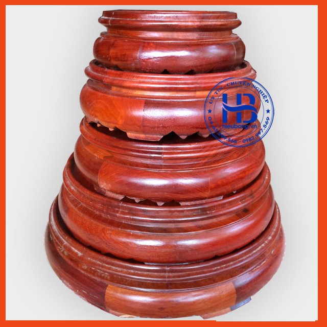 HÀNG THỦ CÔNG Đế kê bát hương gỗ hương-Kỷ tròn-Đôn tròn gỗ hương cao 6cm giá  gốc