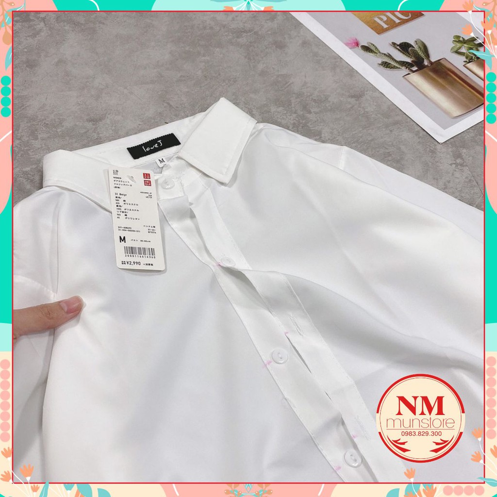 [ ẢNH THẬT ]  Sơ mi trắng 𝐍𝐌 Closet, áo 2 size M và L chất thô lụa mềm, mát, dầy, mịn hàng đẹp