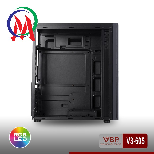 Vỏ Case VSP V3-605 Có Sẵn LED RGB Và nắp hông Trong Suốt
