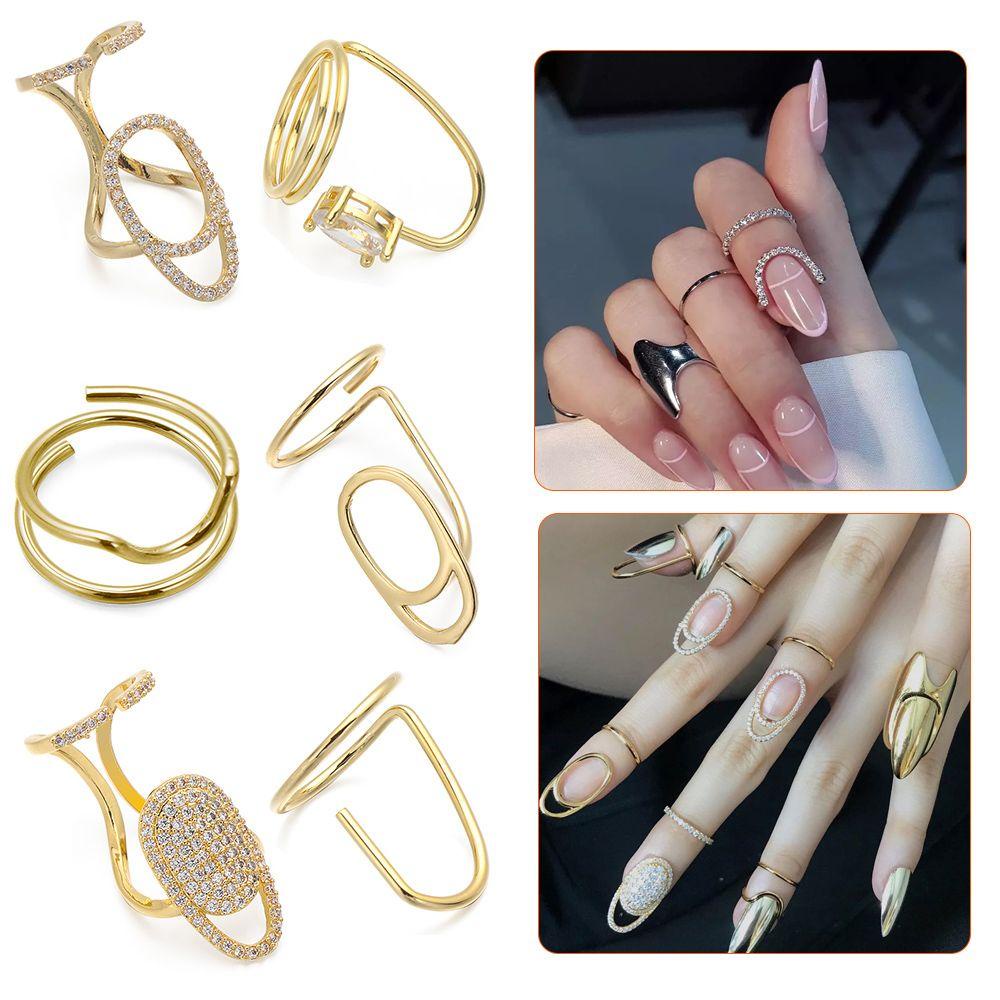 Nhẫn Đeo Ngón Tay Hợp Thời Trang|Phụ Kiện Trang Trí Móng Tay Nghệ Thuật Độc Đáo