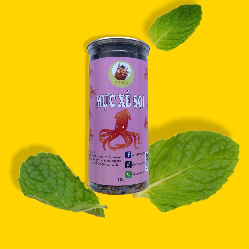 Khô mực xé sợi hấp nước dừa 300g PumBa Food đồ ăn vặt siêu ngon hấp dẫn | BigBuy360 - bigbuy360.vn