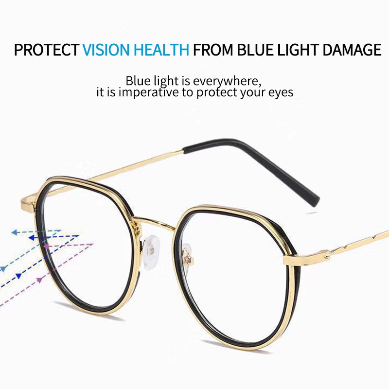 Mắt Kính Gọng Nhỏ Chống Ánh Sáng Xanh Phong Cách Retro Dành Cho Nữ