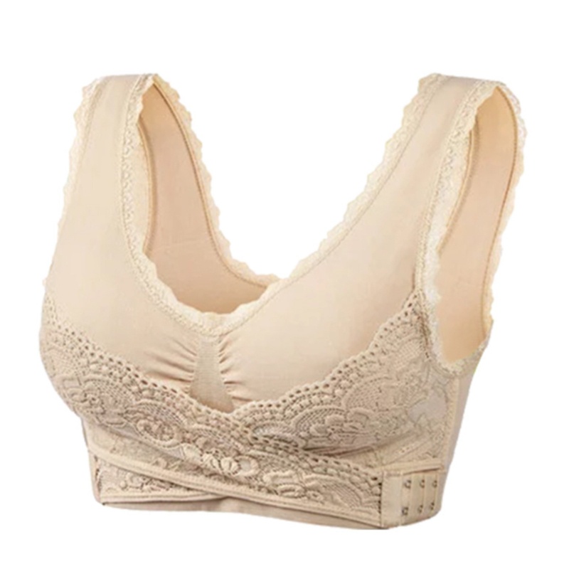 Youyo Áo Lót Thể Thao Nâng Ngực Không Đường May Khóa Chéo Phía Trước Size Lớn Cho Nữ