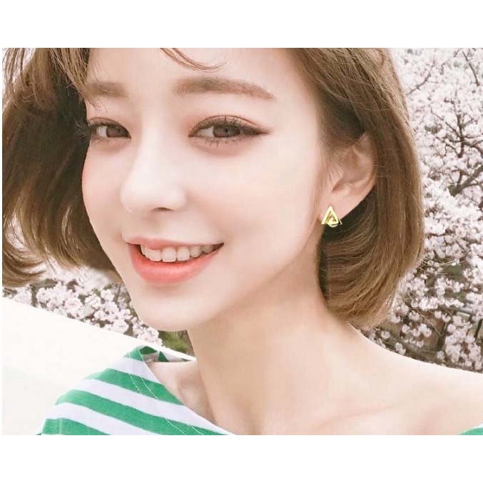 [FreeShip] Bông tai nữ titan tam giác thời trang E1-103 - CAM KẾT KHÔNG BAY MÀU