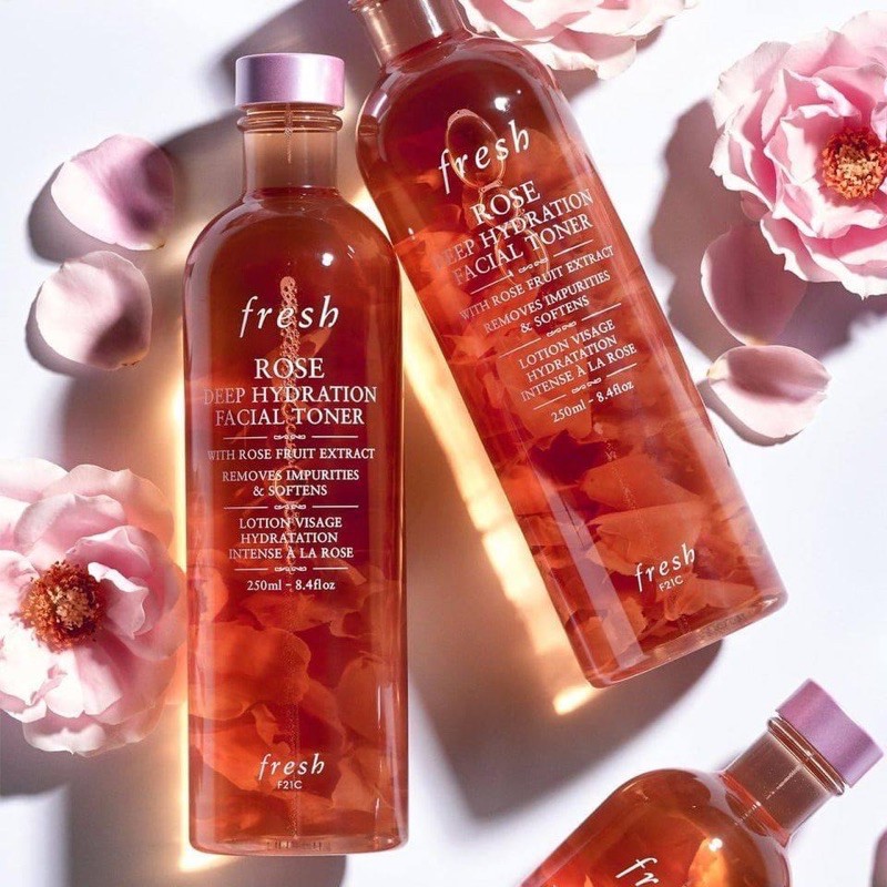 Toner nước hoa hồng Fresh dưỡng sáng da se khít lỗ chân lông fresh rose deep hydration