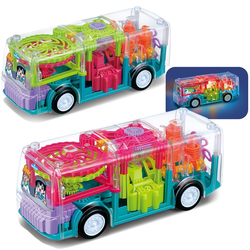 Xe buýt đồ chơi mô hình cho bé phát sáng phát nhạc vui nhộn, xe bus mô hình giúp bé phát triển tư duy