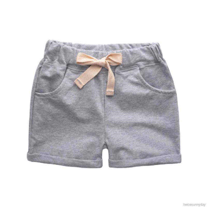 Quần short trơn màu lưng rút dây phong cách năng động dành cho các bé