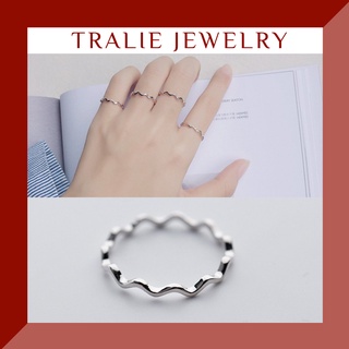 Nhẫn bạc 925 basic Tralie Jewelry, nhẫn bạc lượn sóng đơn giản