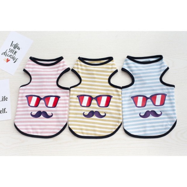 Áo thun hoạ tiết mắt kiếng chất đẹp cho thú cưng chó mèo