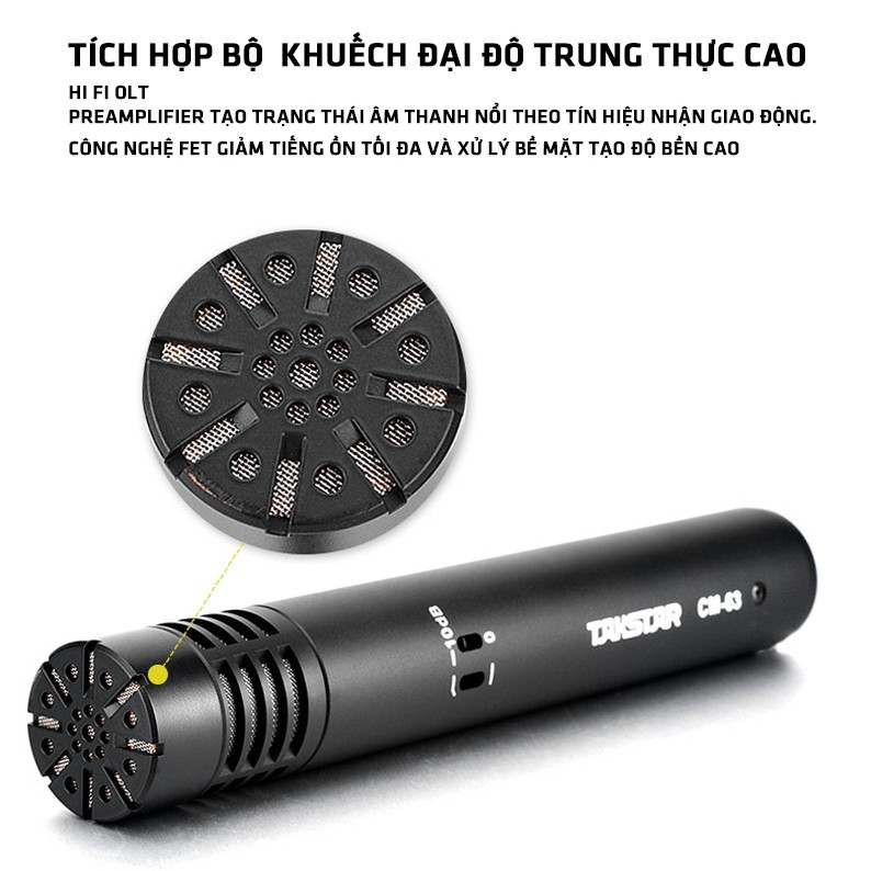 Micro thu âm nhạc cụ TAKSTAR CM-63 công nghệ condenser [BẢO HÀNH 1 NĂM]