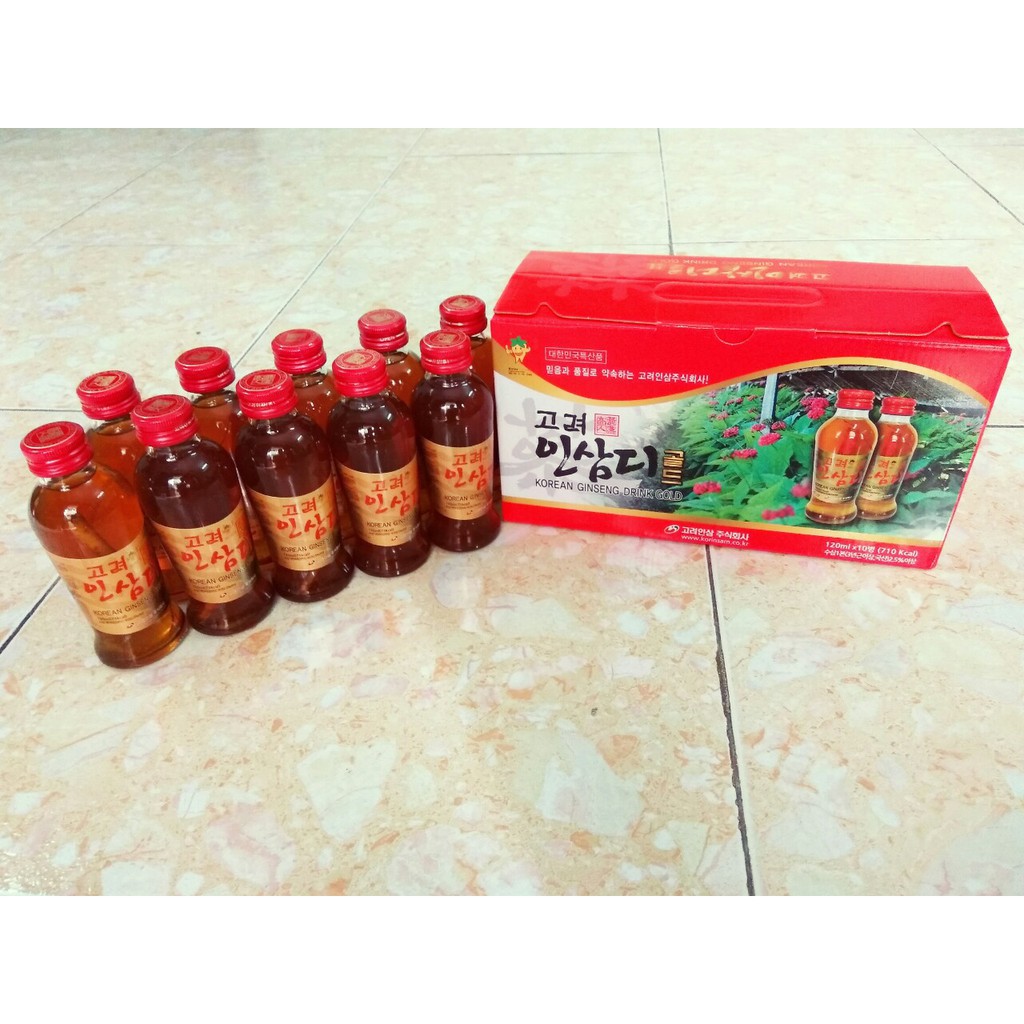 Nước Hồng Sâm Có Củ KGS Hàn Quốc, 10chai*120ml