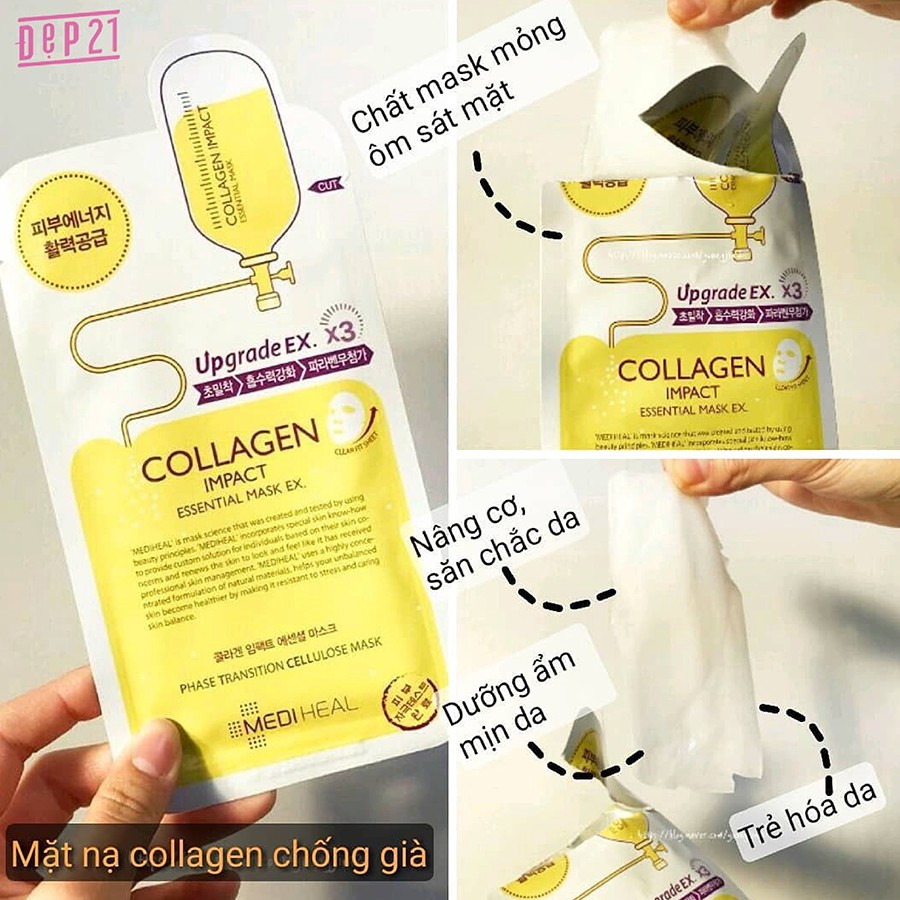 [Mã COSMDH11 giảm 8% đơn 150k] Mặt Nạ Collagen Ngăn Ngừa Lão Hóa Da Mediheal Collagen Impact Essential Mask EX 24ml [K3] | BigBuy360 - bigbuy360.vn