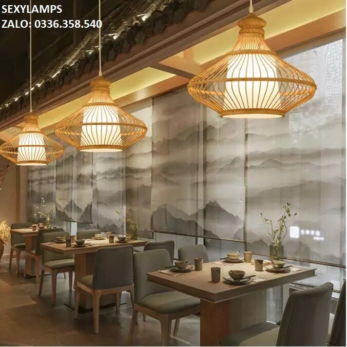 ĐÈN THẢ MÂY TRE ĐAN