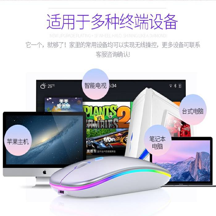 Chuột Bluetooth Không Dây Có Thể Sạc Lại Dành Cho Mac Apple Macbook Asus Lenovo
