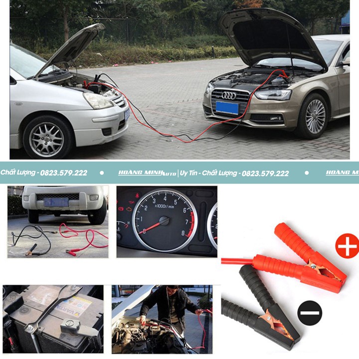 Dây Câu Bình Ắc quy Ô Tô Lõi Đồng Siêu To 2000A Kích Điện Acquy Cứu Hộ Ô Tô, Loại 4 mét