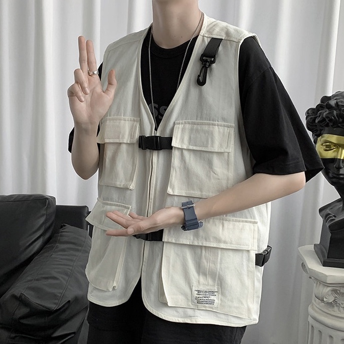 Áo Khoác Ghi Lê Nhiều Túi Màu Sắc Trẻ Trung Cá Tính Cho Nam Giới