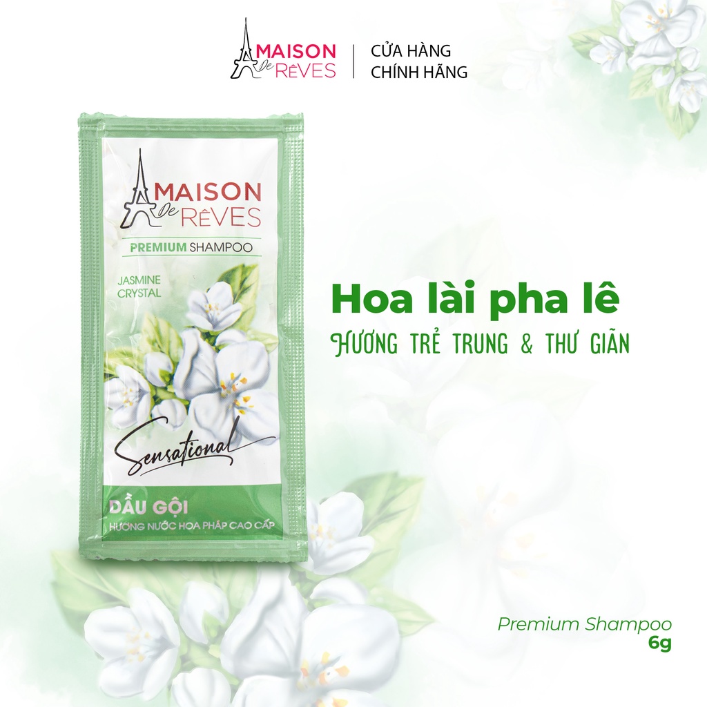 Gội hương nước hoa Pháp cao cấp Maison De Rêves hoa Lài pha lê, suôn mượt, ngừa gãy rụng 6g