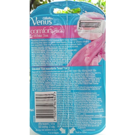 Bộ 2 dao cạo 3 lưỡi tiện lợi nữ Gillette Venus Women's Comfortglide 3 Blade Disposable Razor, White Tea