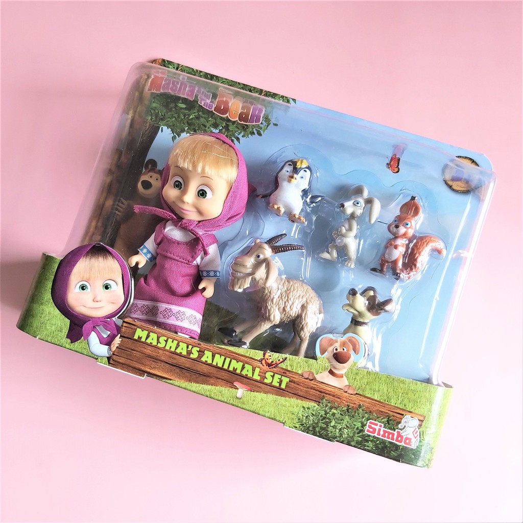 109301060 Đồ Chơi Búp Bê MASHA AND THE BEAR Masha's Animal Set