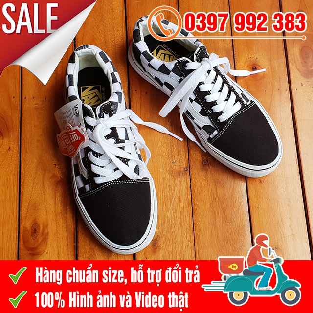 [MIỄN PHÍ SHIP] Giày Thể Thao Old Skool Caro Đen Trắng Nam Nữ