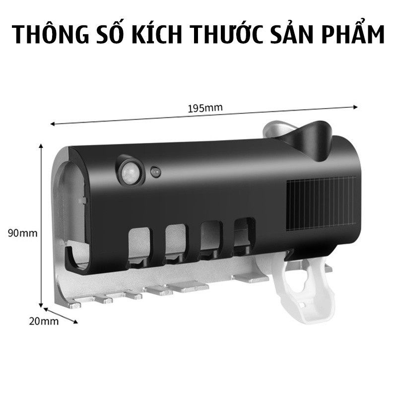 Giá treo bàn chải Kem đánh răng khử khuẩn tia UV công nghệ Châu Âu