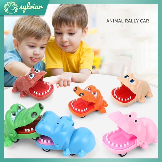 [sylviar] Đồ Chơi Xe Kéo Hình Cá Sấu Hoạt Hình Mini Cắn Tay Làm Quà Tặng Cho Bé