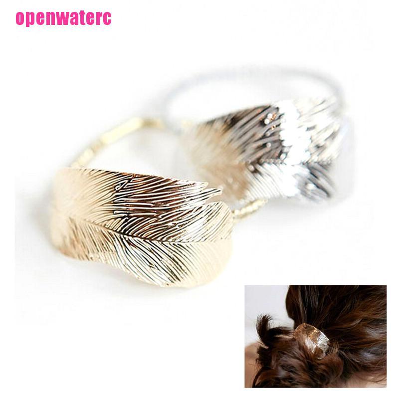 Dây Buộc Tóc Cao Su Co Giãn Hình Chiếc Lá Thời Trang Cho Nữ