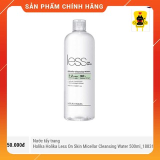 Nước Tẩy Trang Holika Holikan Less On Skin Micellar Cleansing Water 500ml-Cho Da Dầu Mụn Nhạy Cảm