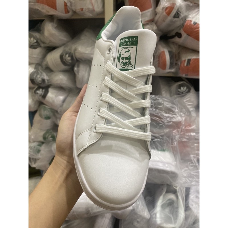 (Video cận cảnh) Giày thể thao sneaker stan smith gót xanh