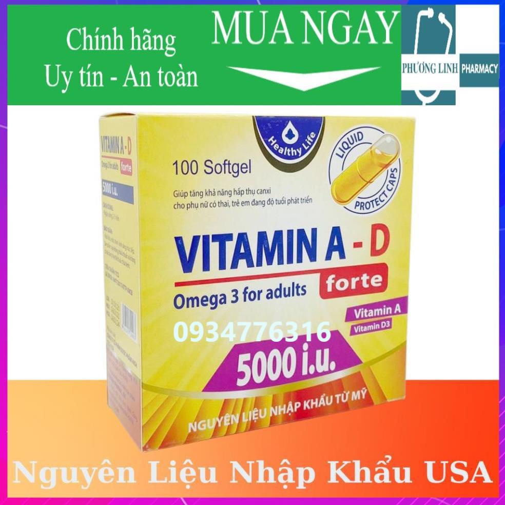 ✅ Viên Uống Vitamin A D Bổ Sung Vitamin Giảm Nguy Cơ Khô Mắt Mỏi Mắt Còi Xương Hỗ Trợ Đẹp Da Hộp 100 Viên