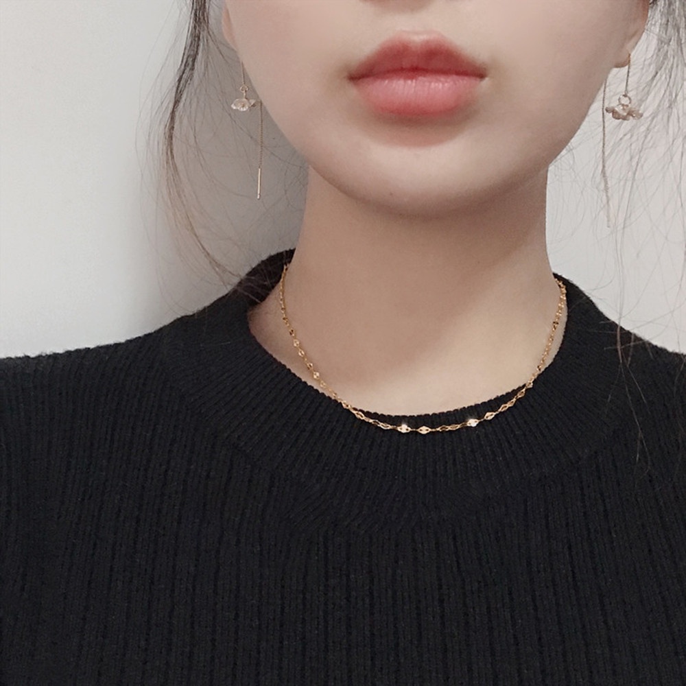 Vòng cổ Thép Titan Mặt Hình Chữ V Đơn Giản