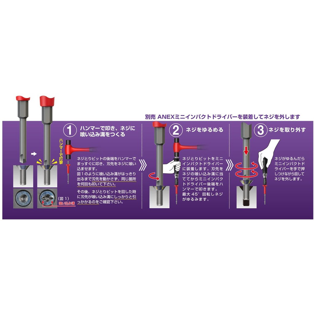 🇯🇵Made in Japan🇯🇵 Mũi tháo vít gỉ Anex AK-22N, AK-22NS
