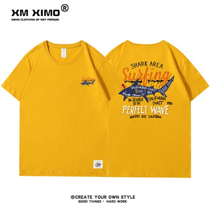 Áo thun ngắn tay XM XIMO in hình "Cá Mập" áo phông