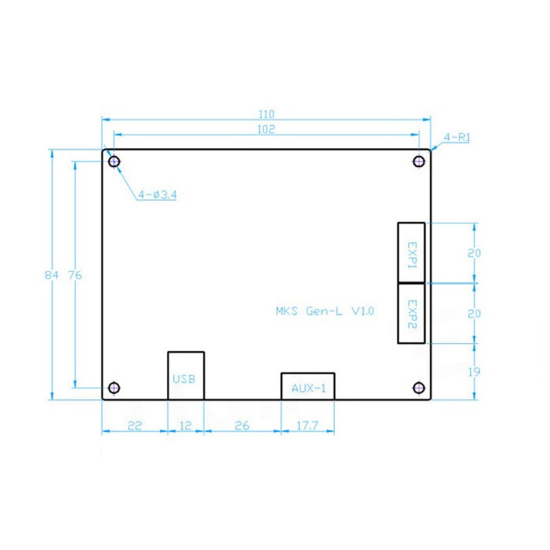 Bo mạch chủ Mks Gen L V1.0 DIY cho máy in 3D tương thích Ramps1.4