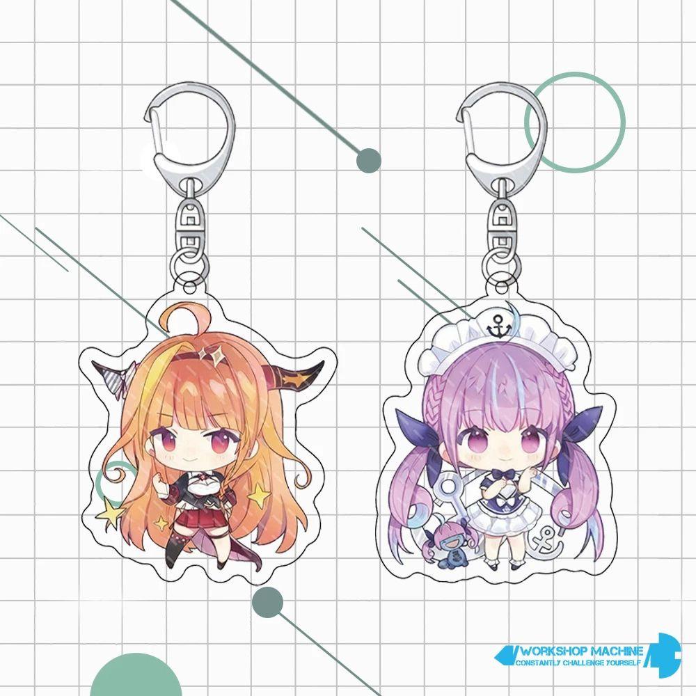 Móc Chìa Khóa Bằng Acrylic Hình Nhân Vật Anime AUGUSTINA Hololive Usada Pekora Hai Mặt Inugami Korone Shirakami Fubuki