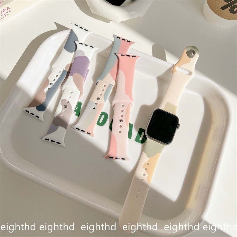 Dây Đeo Thay Thế Màu Trơn Cho Đồng Hồ Thông Minh Smart Watches Series 7 6 SE 5 4 3 2 1 41mm 45mm 44mm 42mm 40mm 38mm