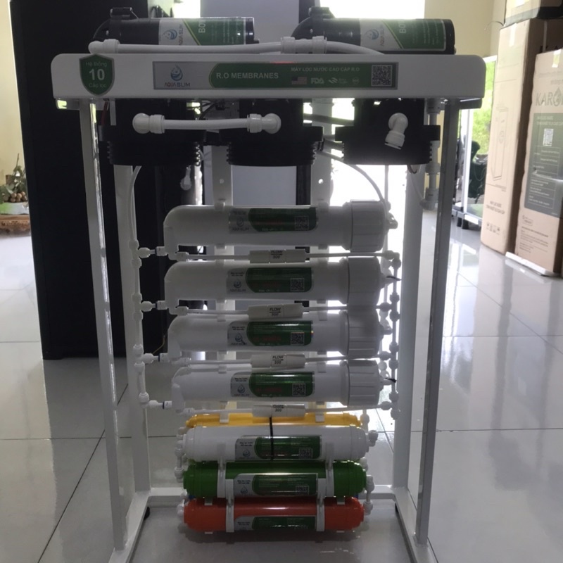 máy lọc bán công nghiệp RO AQUA 10 cấp lọc 40 - 80 lít/ giờ, có giá sỉ
