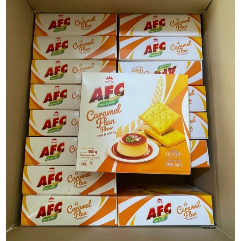 Bánh AFC vị Caramel Flan hộp 300g (12 cái)