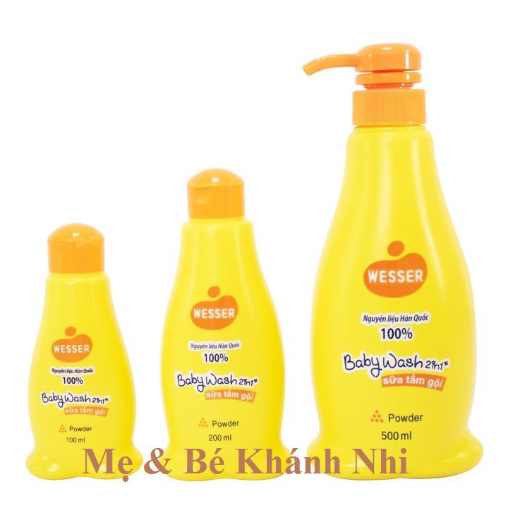 Sữa Tắm Gội Wesser 500ML - Sữa Tắm Gội Cho Bé