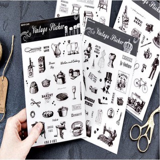 Sticker B&W Cổ Điển