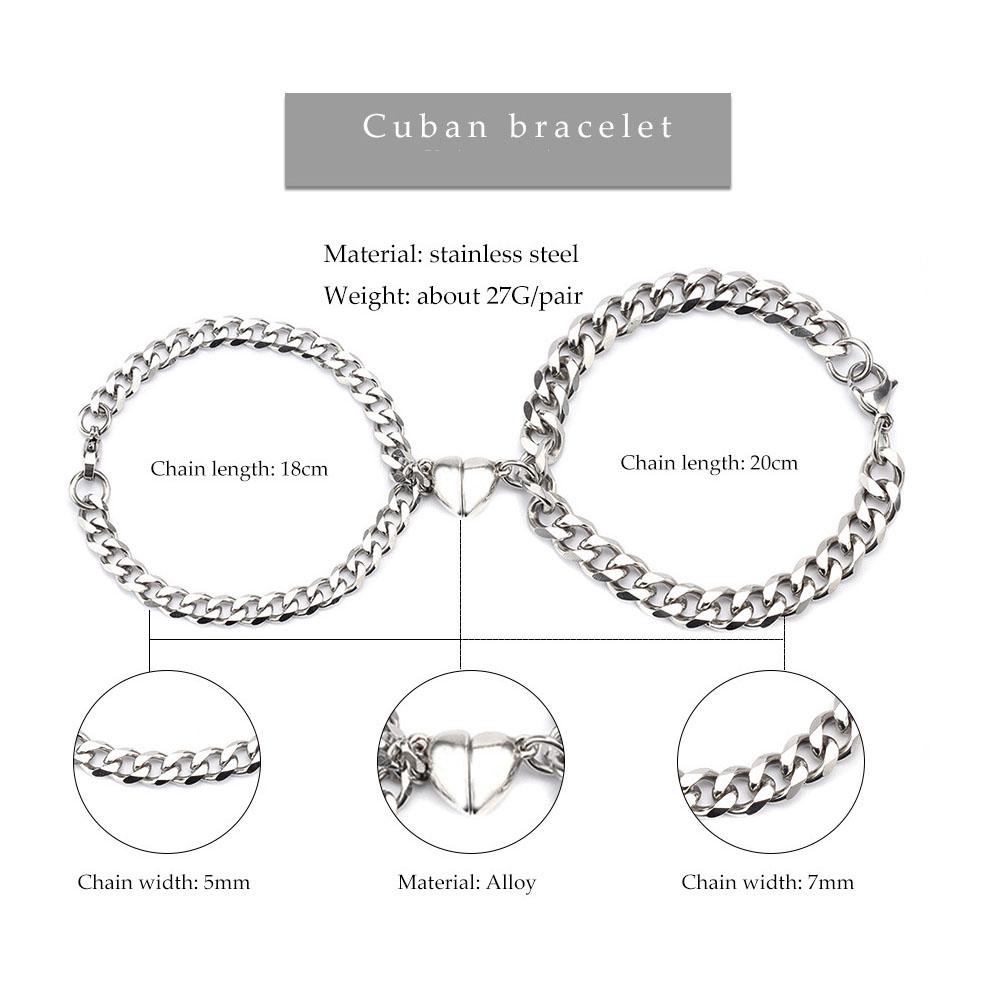 MOCHO Bộ 2 Vòng Tay Cặp Đôi Bằng Thép Không Gỉ Quyến Rũ