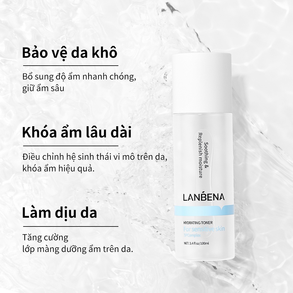 Toner Lanbena nước cân bằng da dưỡng ẩm chống nếp nhăn tái tạo Niacinamide làm sáng da 100ml