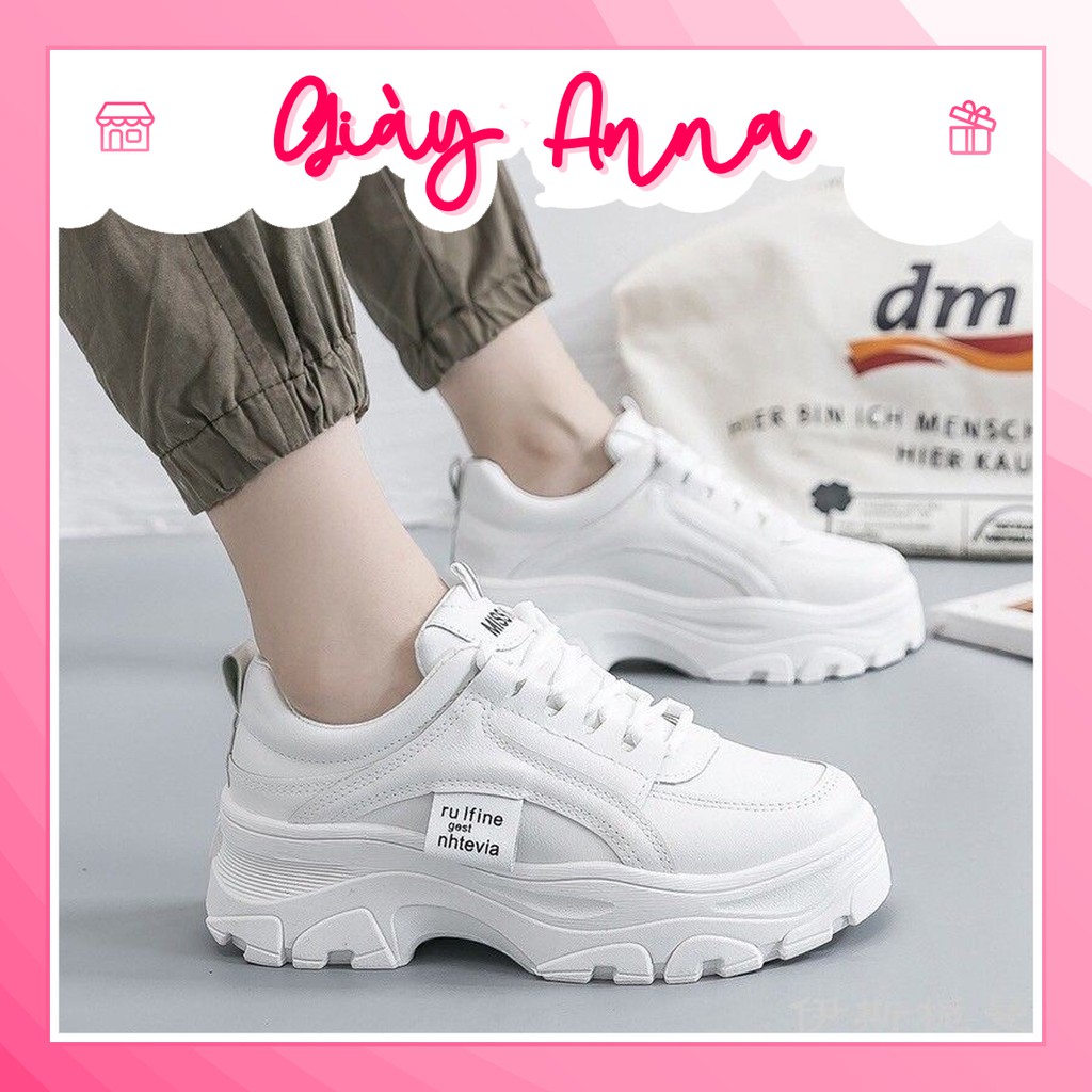 Giày Nữ Thể Thao Màu Trắng Mới 2020 Tăng Chiều Cao
