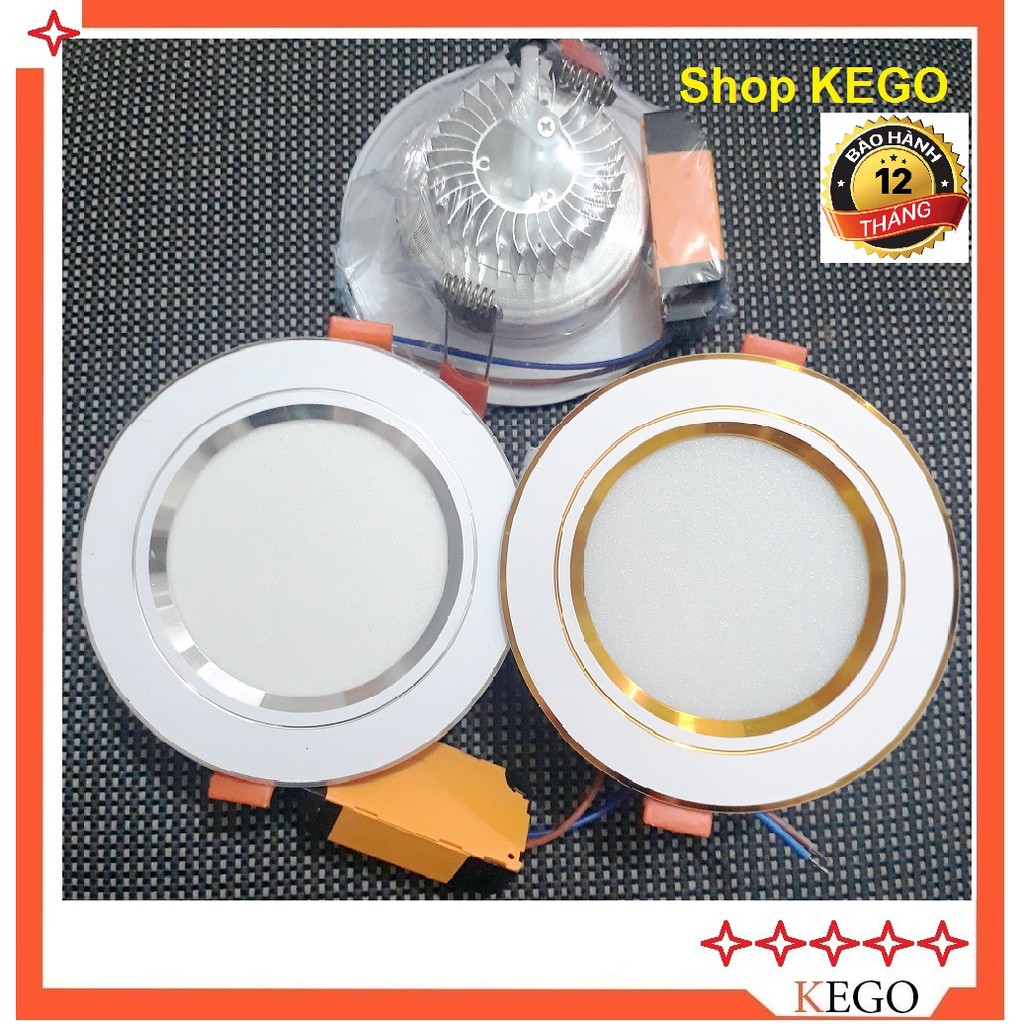 Set đèn led âm trần + Nguồn led downlight 3 chế độ màu 7w,9w và 1 chế độ màu loại 6w. 8w ,9w,12w