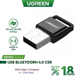 Usb bluetooth 4.0 ugreen 30524 us192 cho máy tính laptop - hàng phân phối chính hãng